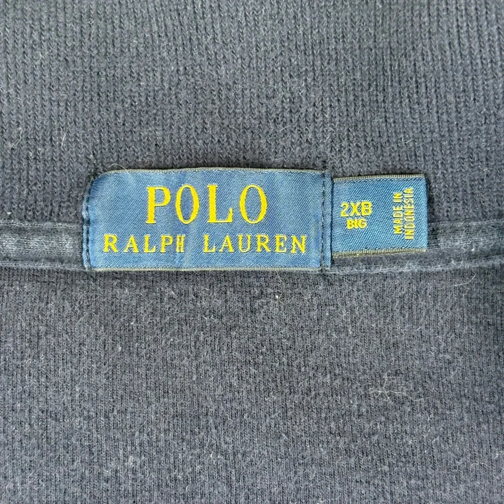 Polo Ralph Lauren Quarter Zip Pullover Mens 2XB Navy Blue Cotton Preppy Big Tall
